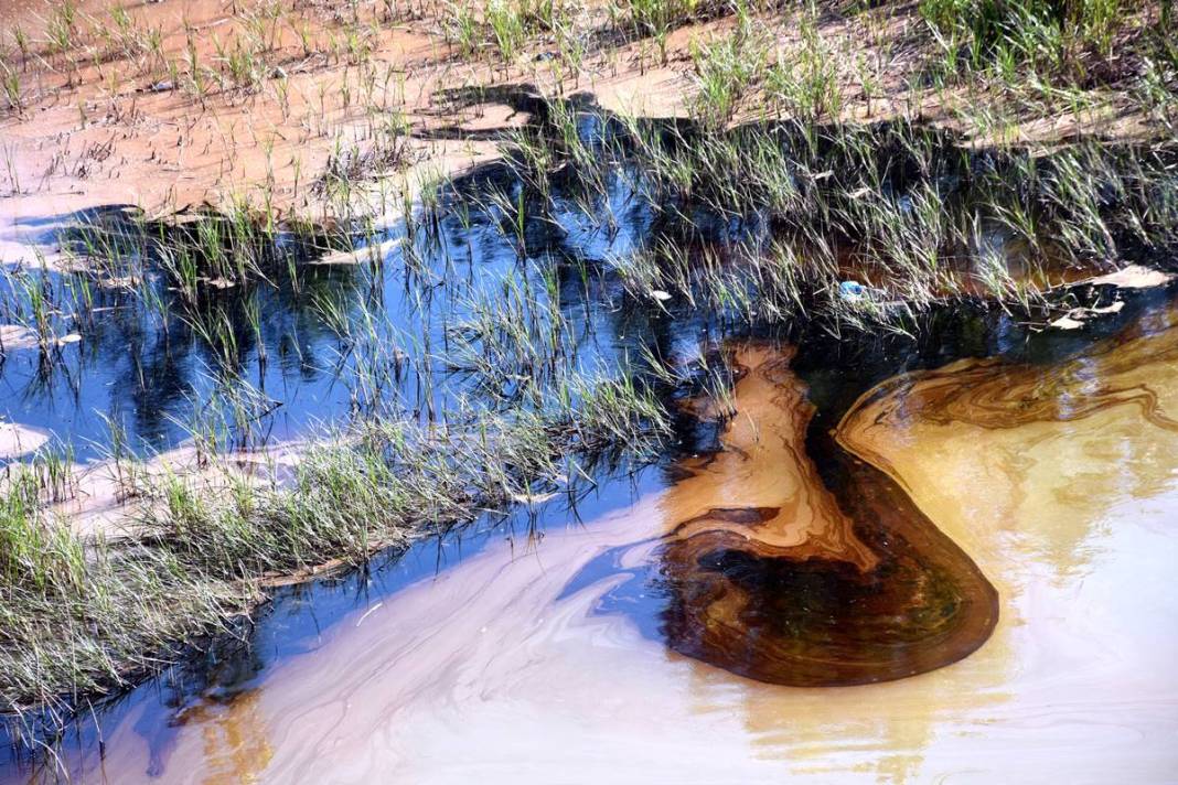 Kızılırmak'ta akaryakıt sızıntısı paniği! Yetkililer harekete geçti, kahreden görüntüler 4